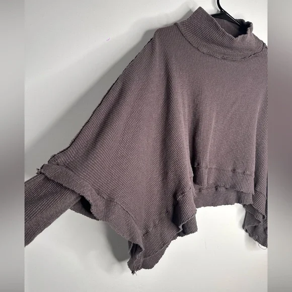 Free People We The Free Moon Daisy Thermal Pullover Horseshoe Large Sweater - Picture 9 of 12